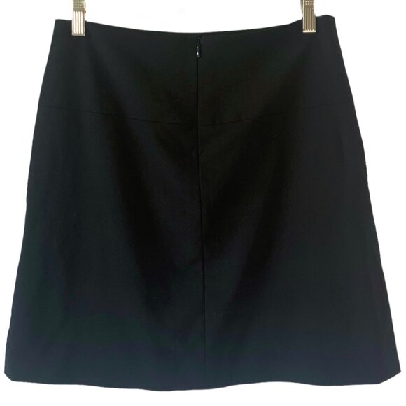 COACH Solid Black Wool Inverted Pleat Mini-Length Women's Career Skirt Size 2 - Picture 8 of 9
